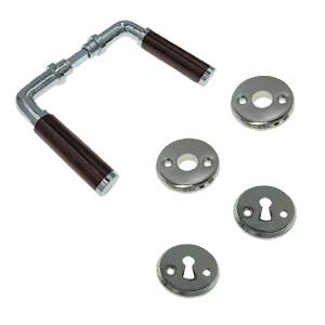 Dørgreb Funkis 383 m/besætning (1780+81) Kr Brun Træ Ø20mm