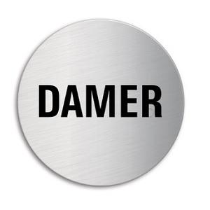 Skilt Rund Tekst 6007 Damer Rs Ø60mm