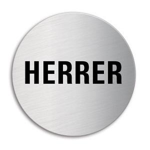 Skilt Rund Tekst 6008 Herrer Rs Ø60mm