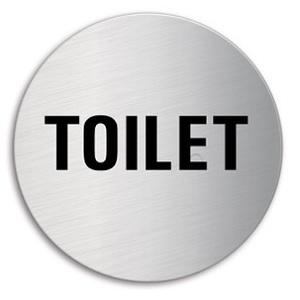 Skilt Rund Tekst 7382 Toilet Rs Ø60mm