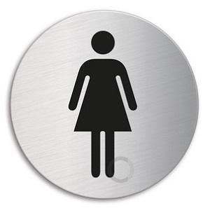 Skilt Rund Symbol 7037 WC Damer Rs Ø60mm