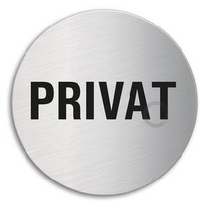 Skilt Rund Tekst Privat Rs Ø60mm