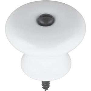 Møbelknop m. multiskrue Hvid Porc  Ø31mm