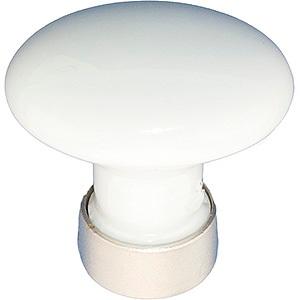 Møbelknop Oval   Hvid Porc NiS 25x35mm