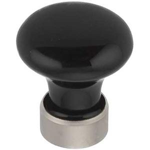 Møbelknop 125 Sort Porc NiS   Ø25mm
