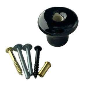 Møbelknop   m. multiskrue Sort Porc   36mm