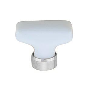 Møbelknop Rektangel   Hvid Porc NiS 34x18mm