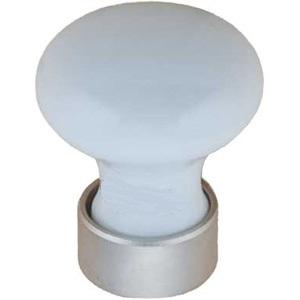 Møbelknop 125 Hvid Porc NiS   Ø25mm