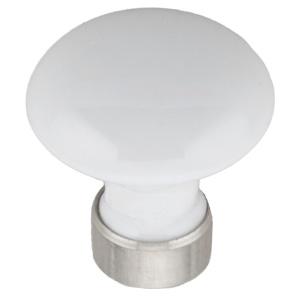 Møbelknop 130   Hvid Porc NiS 30mm