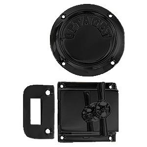 Toiletlås m/markering DSB optaget/fri t/udadgående døre Sort