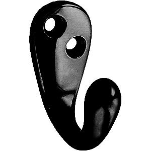 Frakkekrog 81 Enkelt m/2 skruehuller Sort Lak cc8mm