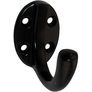 Frakkekrog 89 Enkelt m/4 skruehuller Sort Lak cc18mm