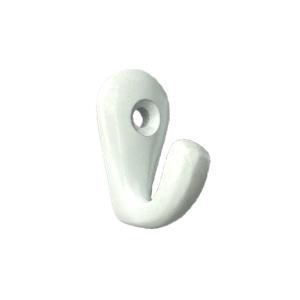 Håndklædekrog 1 Krog m/1 skruehul Hvid Alu 36x18x27mm