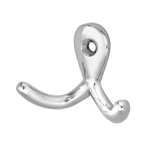 Håndklædekrog 2 Kroge m/1 skruehul Ni Alu 37x29x50mm