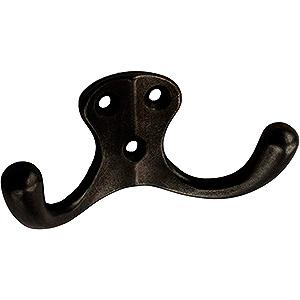 Frakkekrog 83 Dobbelt m/2 skruehuller Sort Lak cc18mm