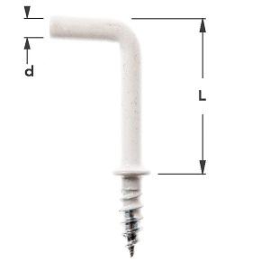 Vinkelkrog K2140 m/bryst Hvid d3,0xL25mm