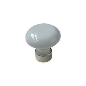 Møbelknop 130   Hvid Porc Ni 30mm