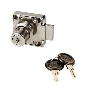 Møbellås 850 Kasse/Cylinder V inkl. 2 Nøgler Ni Ø19x22mm