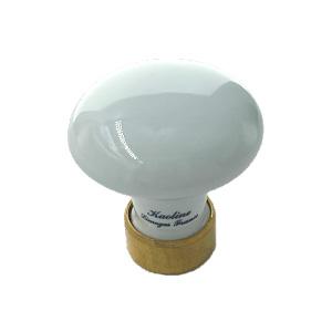 Møbelknop Oval m/tekst Hvid Porc MP 25x35mm