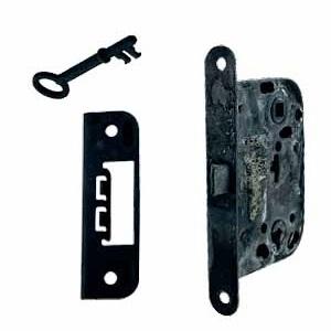 Mellemdørlås 2014 inkl. slutblik & nøgle Sort Ox D45 cc72