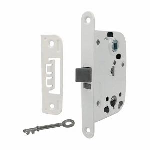 Mellemdørlås 2014 inkl. slutblik & nøgle Hvid D45 cc72 20x