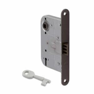 Mellemdørlås REX 333 Venstre inkl. slutblik & nøgle D55 Brun