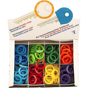Nøglemarkering Ring 6-stift 8 Farver 160 stk Plast