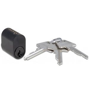 Cylinder Oval 6-stift incl. 3 nøgler Sort