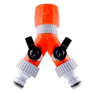 Y-Stykke 4437/1 m/2 haner + 2 nippler + hurtigkobling