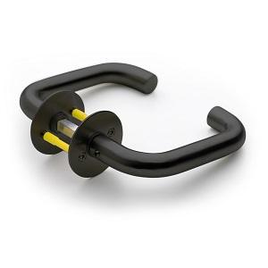 Dørgreb Randi 7020 U-Form m/rosetter Ø50 cc38 Sort PVD Ø18 /